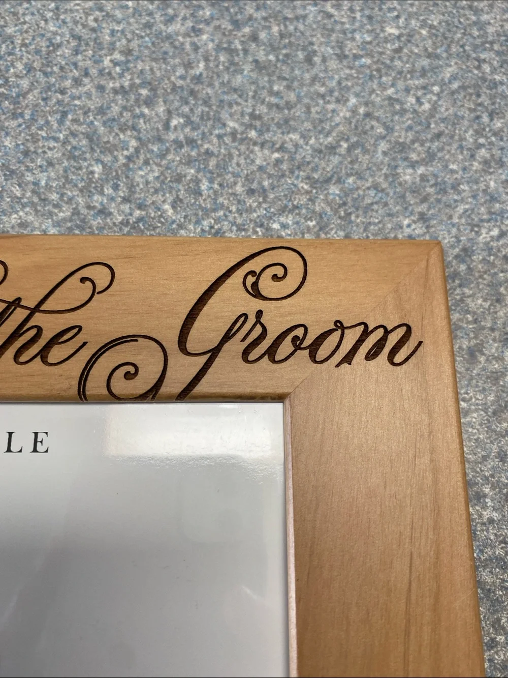 'Mother of the Groom' Wood Frame 4x6 by KATE POSH scroll work